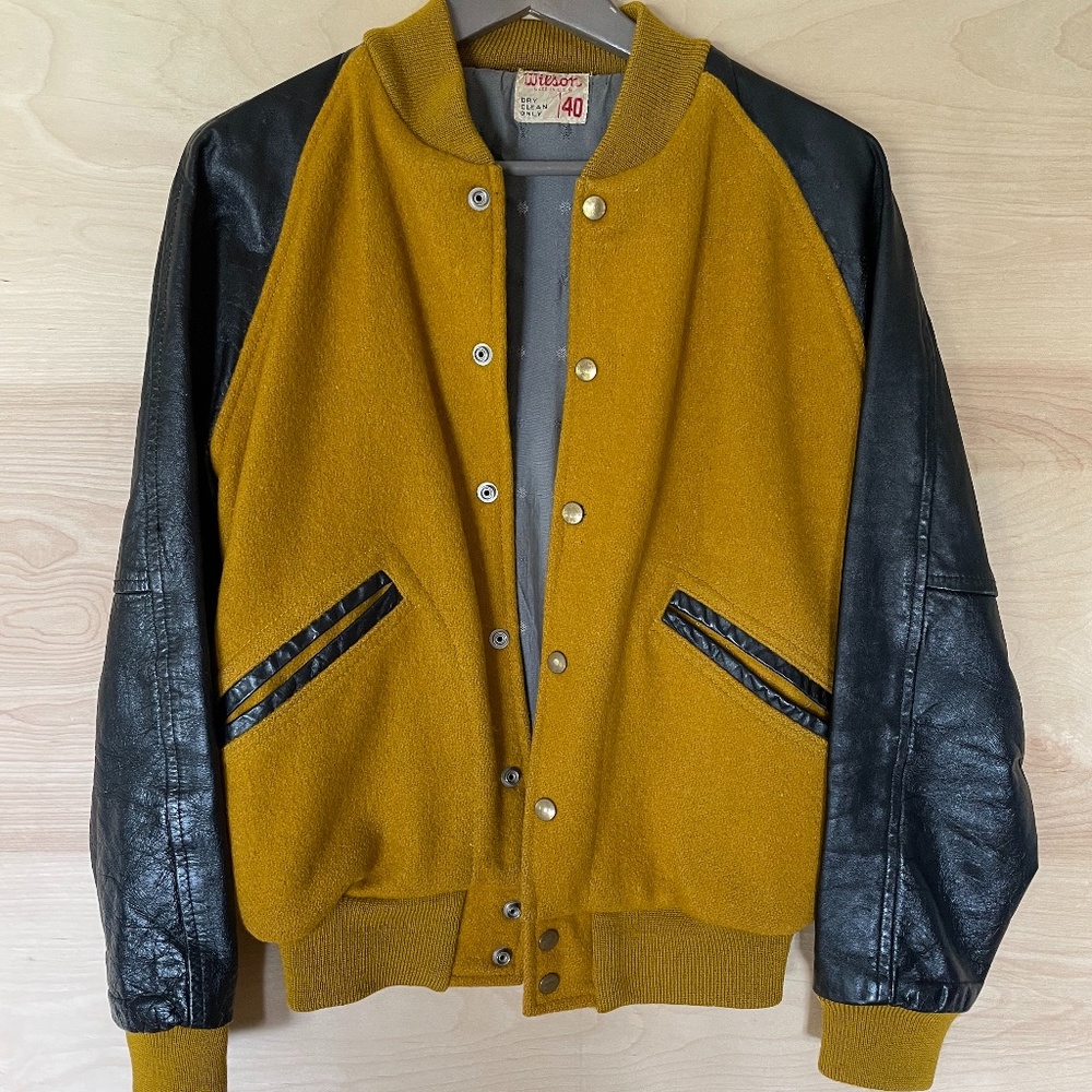 Vintage Leather and Wool Wilson Letterman Jacket